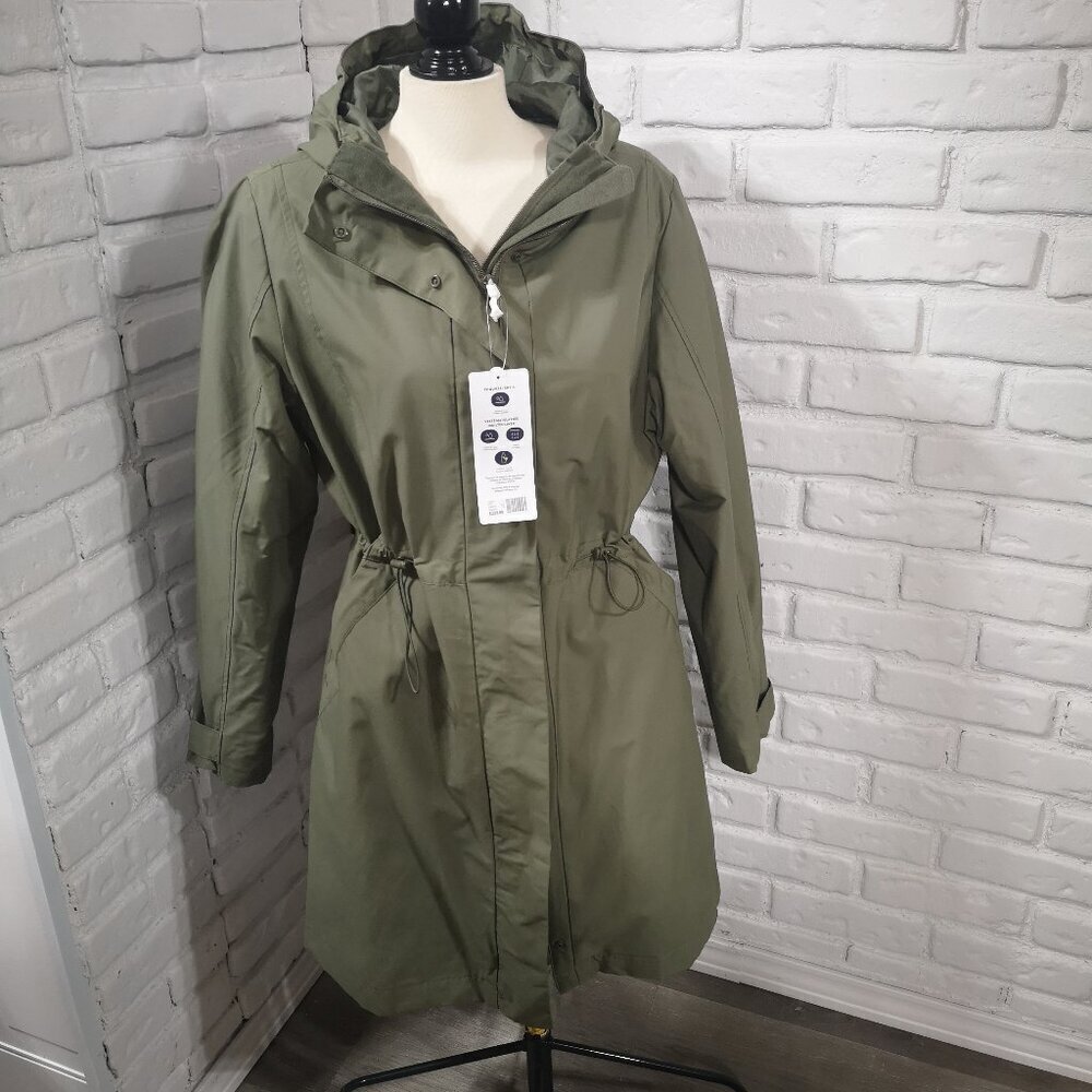 NWT Hyba Ladies Size Large Army Green Lined (Shell Only) Hooded Coat